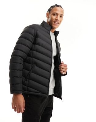 Brave Soul Tall Puffer Jacket In Black