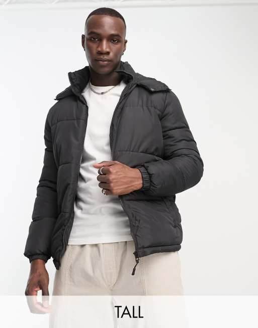 Tall black sale puffer jacket