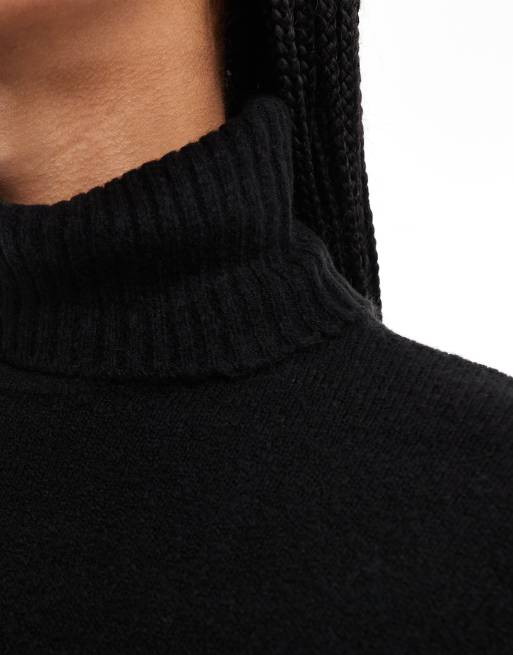 Brave Soul Tall roll neck mini jumper dress in black, 2 of 4