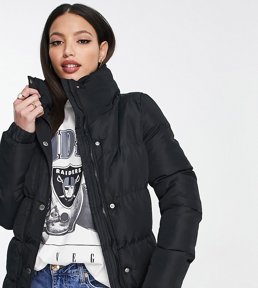 Brave Soul Tall Slay Puffer Jacket In Black