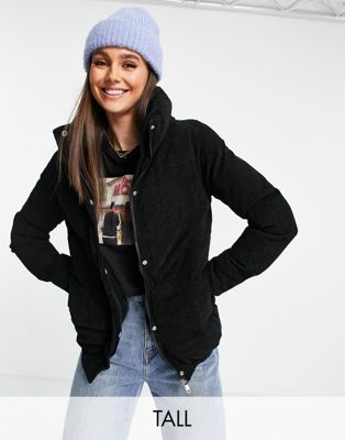 Brave Soul Tall slay puffer jacket in cord