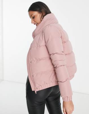 Brave Soul slay puffer jacket in light gray