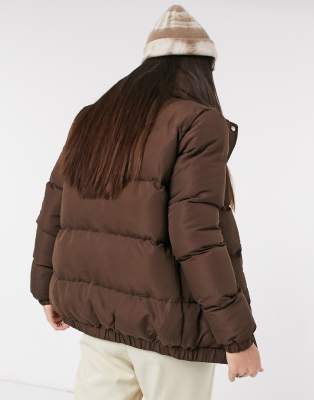 brave soul brown puffer jacket