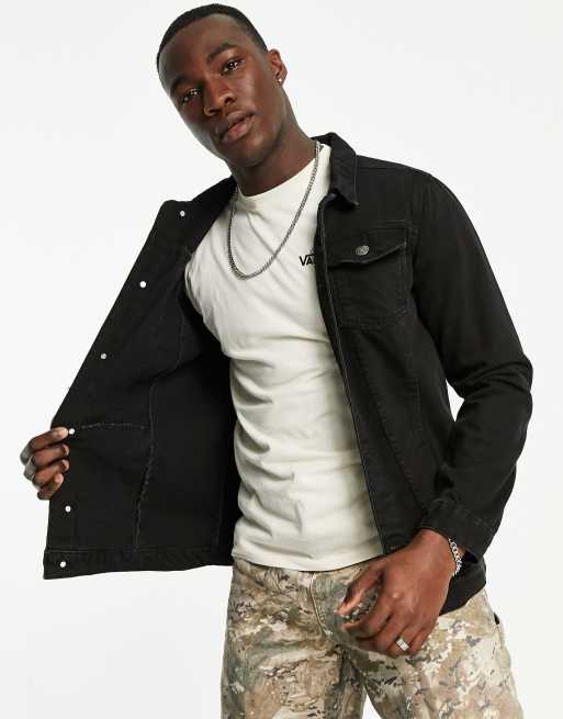 Brave Soul slim fit denim jacket in black