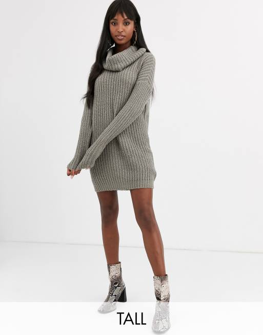 Cowl neck 2024 knit dress