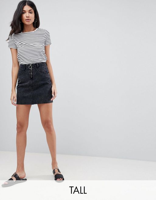 Brave Soul Tall Suzy Denim Skirt With Ring Zip Detail | ASOS