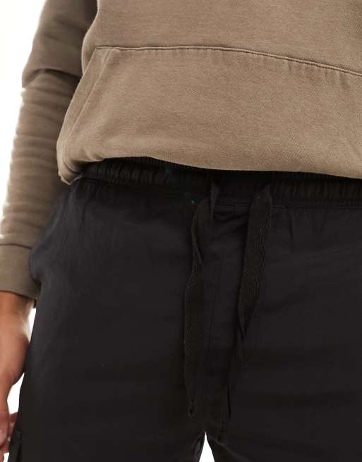 Brave Soul Cargo Pants With 3d Pockets in Black for Men