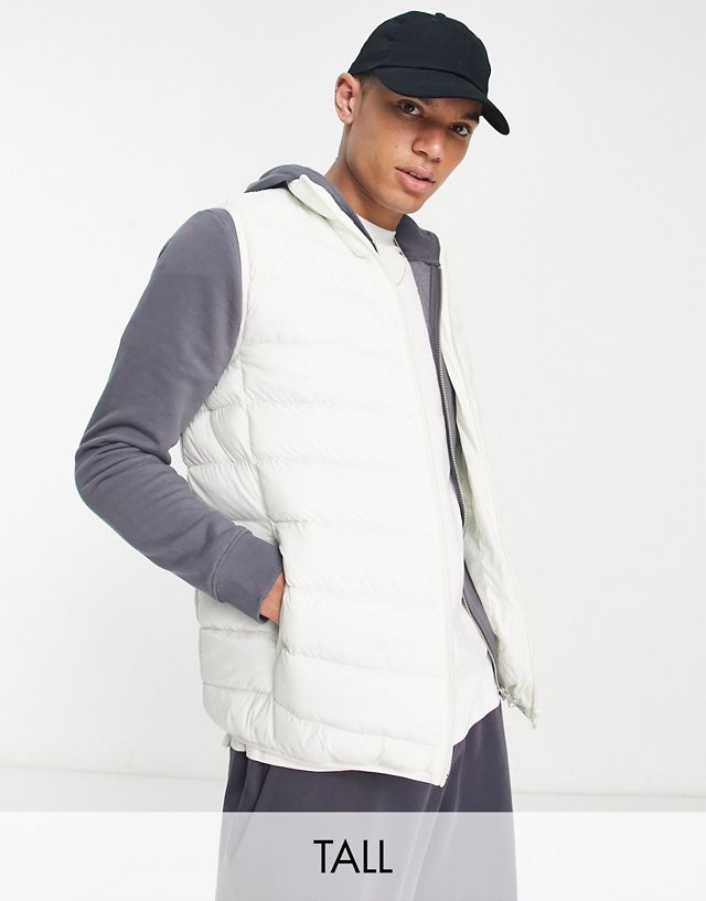 Brave Soul Tall vest in off white