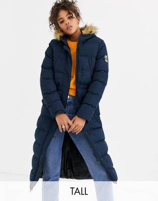 saint tropez long padded jacket with hood