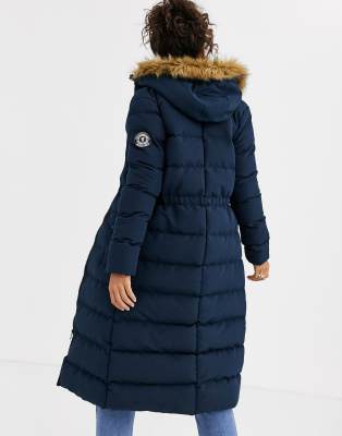 brave soul whitehorse padded parka with faux fur trim