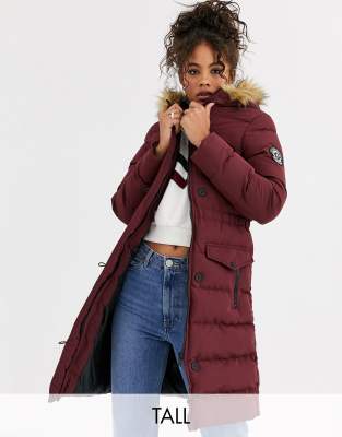 faux fur trim hooded jacket