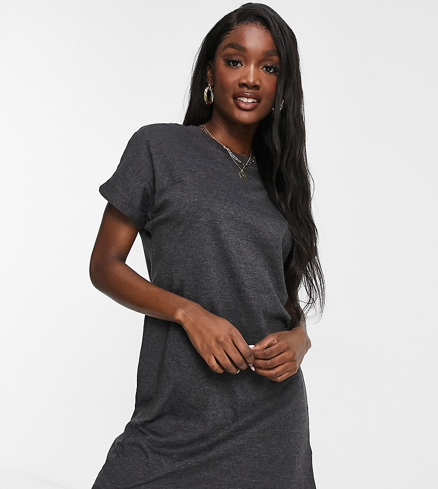 Brave Soul Tall Xena T-shirt dress in charcoal-Grey