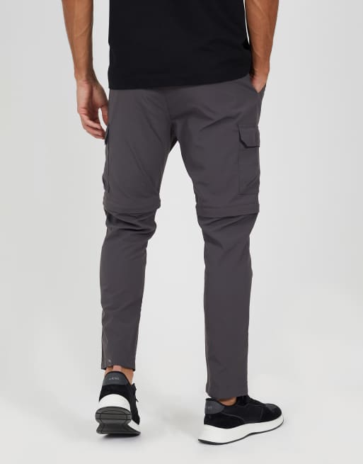 Brave Soul – Taslan – Cargohose in Anthrazit mit abnehmbaren Hosenbeinen, 2 von 4