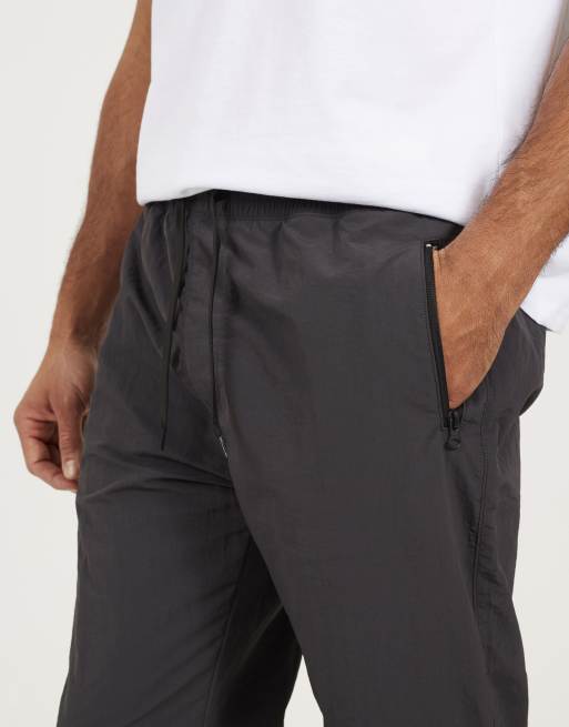 Brave Soul – Taslan – Locker geschnittene Cargohose in Dunkelgrau mit Bündchen, 3 von 4