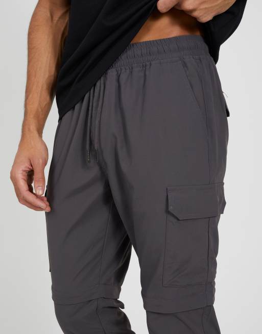 Brave Soul - Taslan - Pantalon cargo à empiècement zippé - Anthracite, 3 de 4