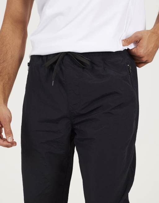 Brave Soul - Taslan - Pantaloni cargo ampi neri con fondo elasticizzato, 4 di 4