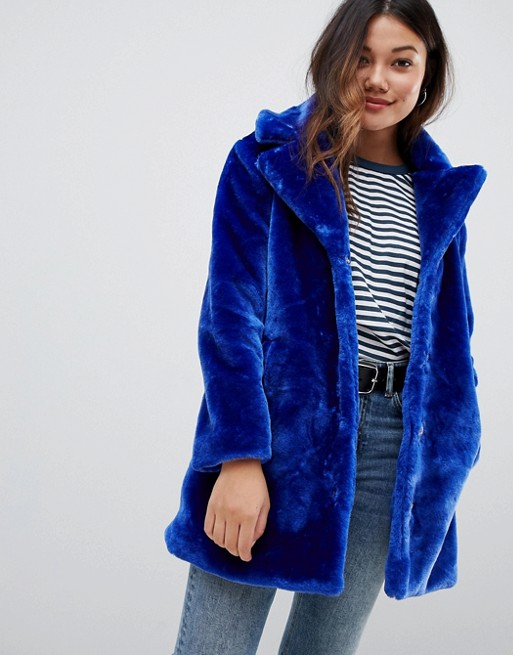 Brave Soul tasmin faux fur tailored coat | ASOS