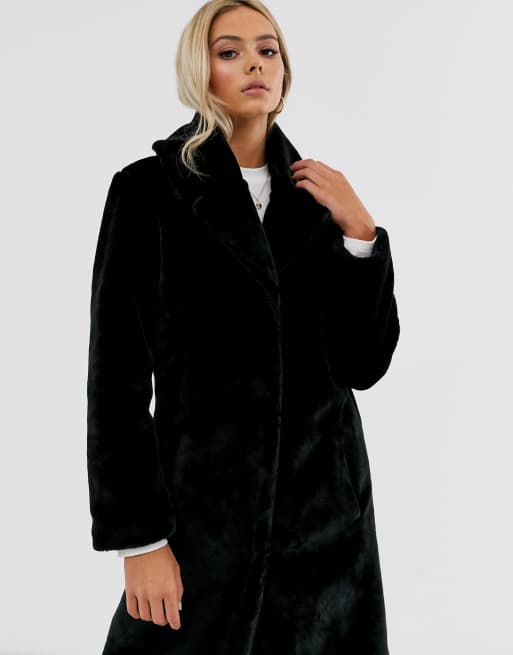 Brave soul tasmin maxi length faux store fur coat