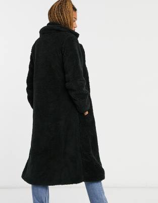 black teddy coat long