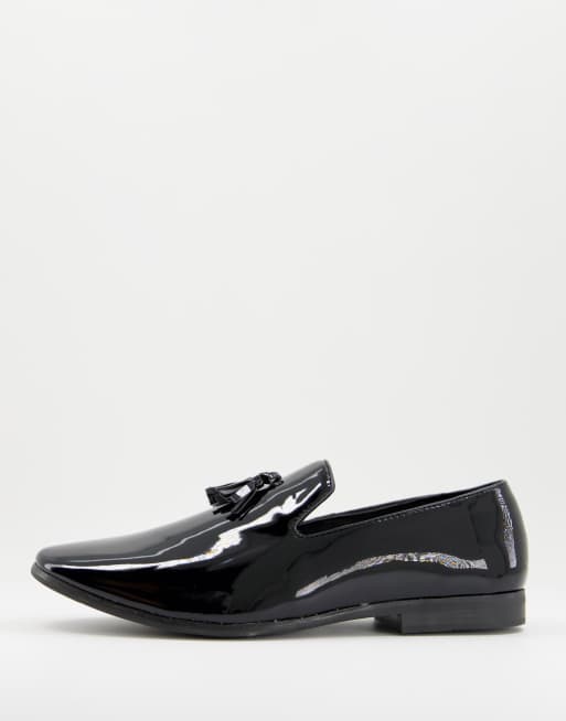 Hjemløs Blive gift kedel Brave Soul tassel loafers in black patent | ASOS