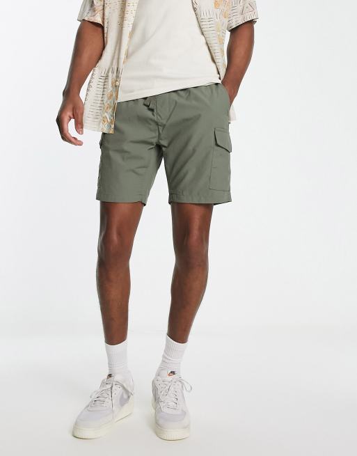 ASOS DESIGN oversized cargo shorts in black acid wash