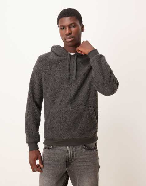 Brave Soul Teddy fleece hoodie in charcoal - view 1