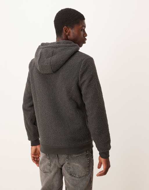 Brave Soul Teddy fleece hoodie in charcoal, 3 of 5
