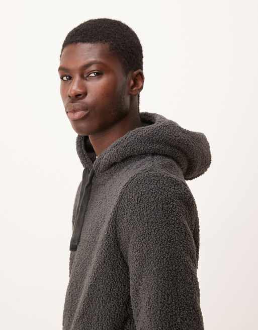Brave Soul Teddy fleece hoodie in charcoal, 4 of 5