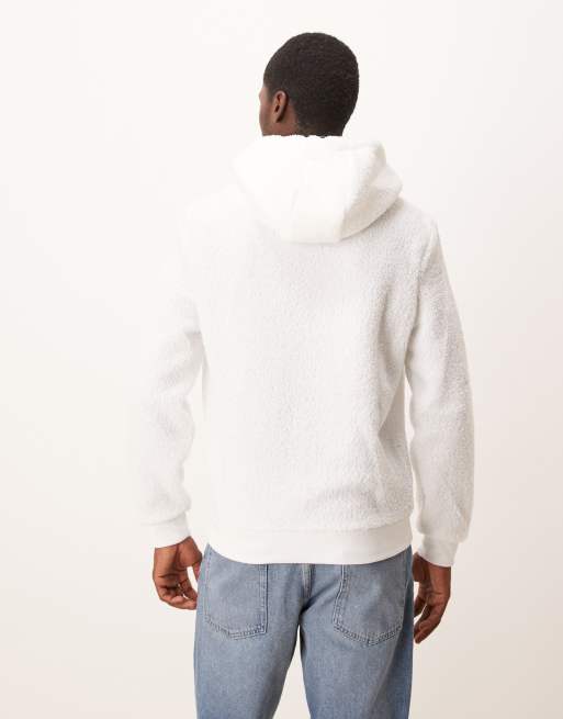 Brave Soul Teddy fleece hoodie in cream, 3 of 5