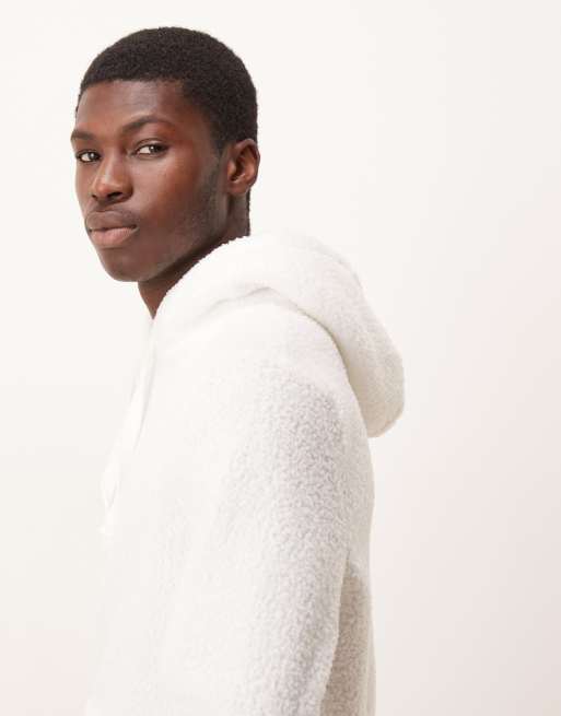 Brave Soul Teddy fleece hoodie in cream, 4 of 5