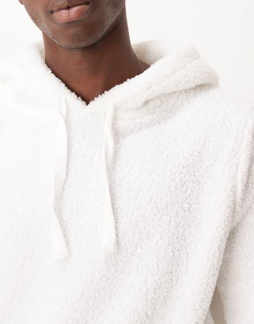 Brave Soul Teddy fleece hoodie in cream, 5 of 5