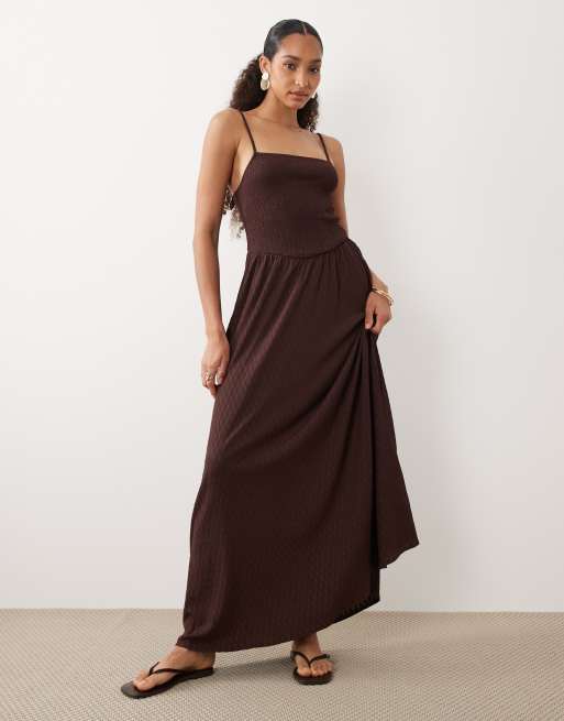 chocolate brown jersey dress Sisley Women's Chocolate Brown Jersey Dress, Size Medium