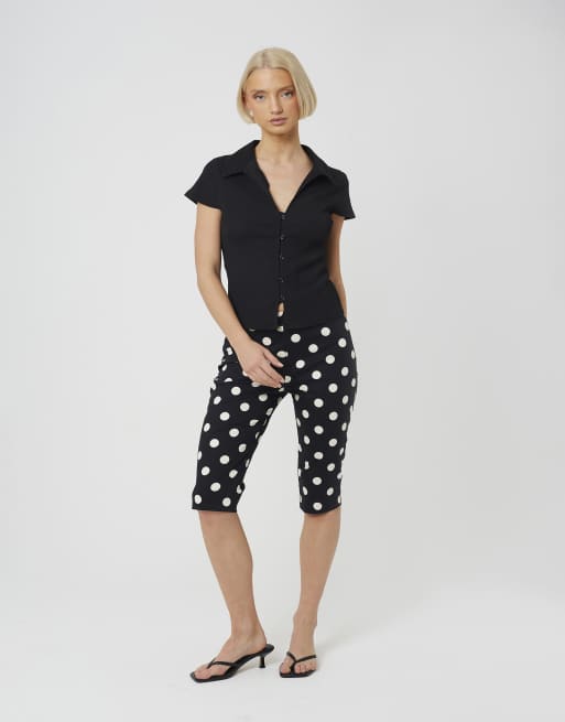 Brave Soul Textured jersey short sleeve button down top in black, 3 of 4