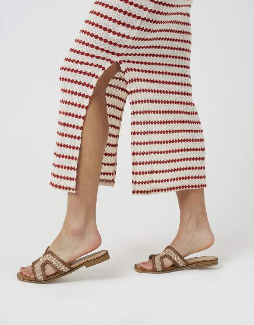 Brave Soul Textured jersey sleeveless stripe maxi dress in cream, 4 of 4
