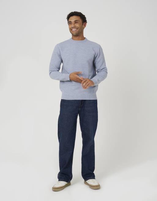 Brave Soul Textured knit crew neck jumper in light grey, 3 of 4