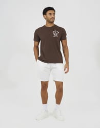 Brave Soul Textured longline shorts in cream
