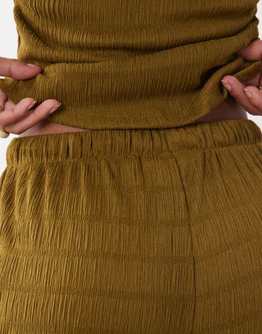 Brave Soul textured pants in olive green (Part of a set), 4 of 5