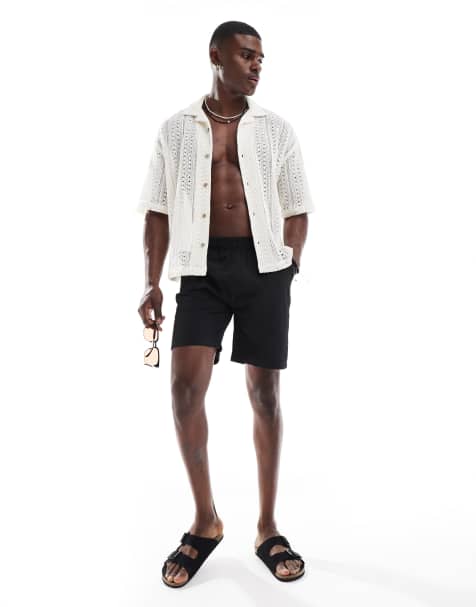 Brave Soul textured shorts in black - view 1