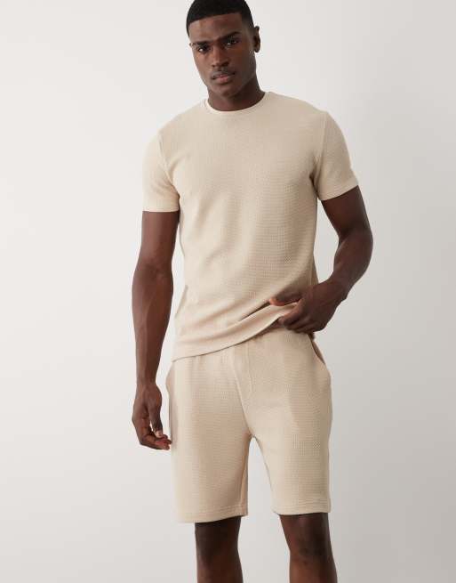Brave Soul textured shorts in light sand (part of a set), 2 of 5