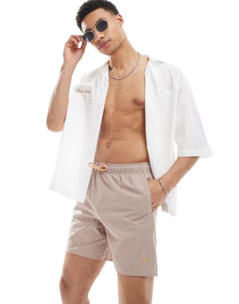 Brave Soul textured swim shorts in pink - view 1