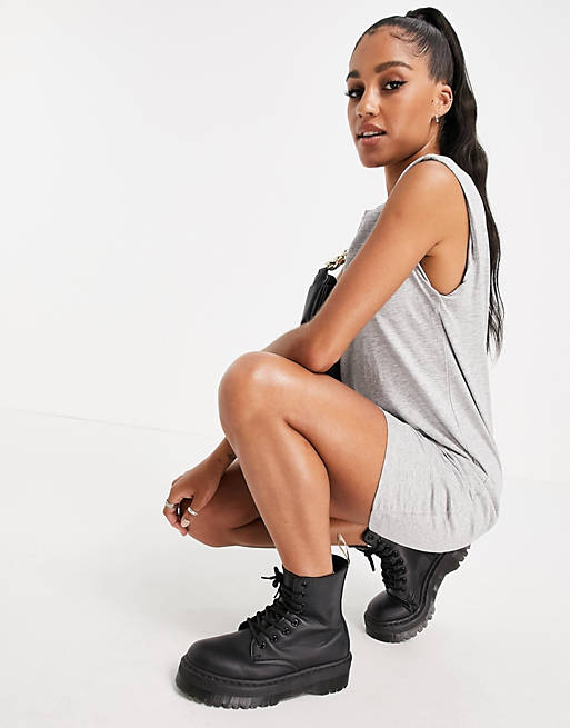 Brave Soul theo sleeveless t-shirt dress with shoulder pads