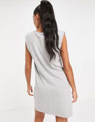 grey sleeveless t shirt dress