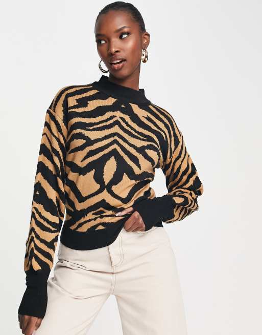 Brave Soul tina animal print jumper | ASOS