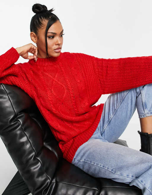 Oversized on sale sweater red