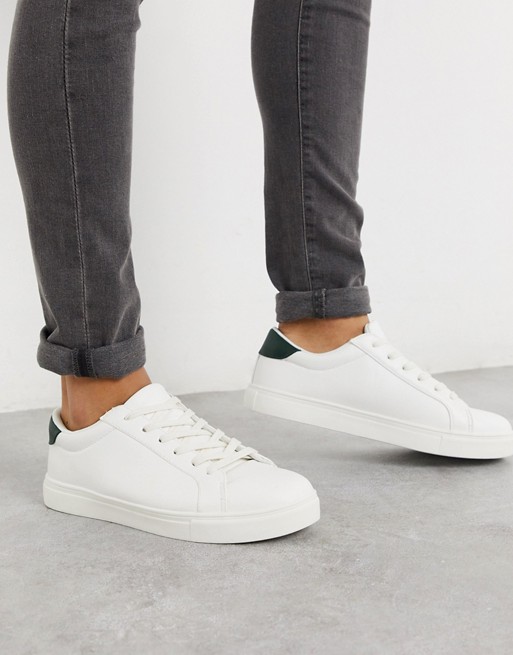Brave Soul lace up trainers in white