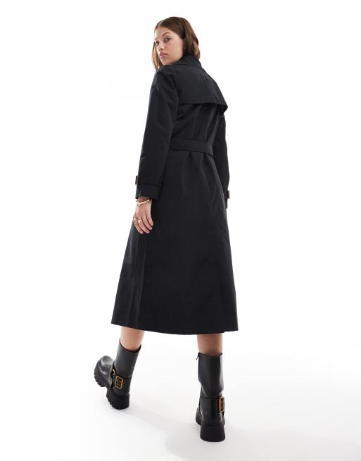Brave Soul - Trenchcoat met riem in zwart, 4 van 4