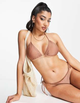 Brave Soul 3 pack microfibre triangle bra, ASOS