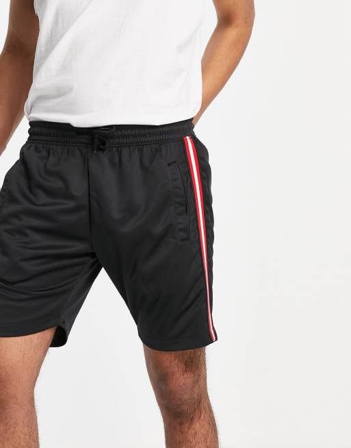 Black and red striped shorts online