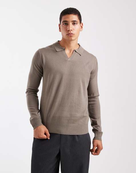 Brave Soul trophy collar knitted jumper in grey - view 1