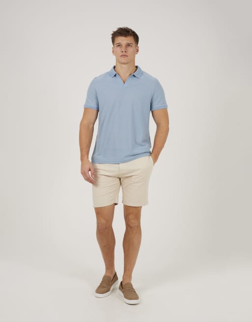 Brave Soul - Trophy - Polo en jacquard à col ouvert - Bleu, 3 de 3